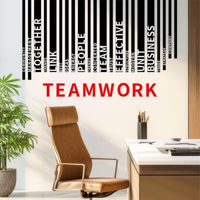 Team Work Wall Stickers Vinyl Office Wall Decals Positive Quote Wall Decal fo...