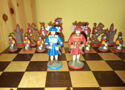 Schachfiguren Set aus Blei Landsknecht König ca. 90 mm 230 g
