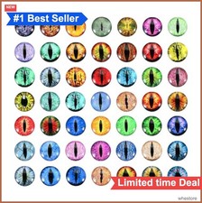 12mm Round Glass Dragon Eyes 100 Pcs Multicolor for Doll Making Halloween Craft