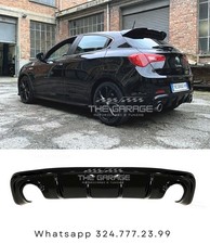 Diffusore Posteriore a doppio scarico per Alfa Romeo Giulietta - DAM Nero Lucido