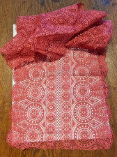 95cm, 22cm Wide, Pink, Lingerie Lace, Scalloped Edge, Circle and Fan Pattern