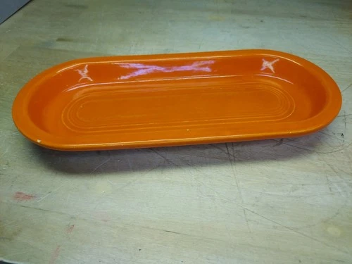 Vintage Red Orange Fiestaware Celery Utility Tray - 10.5" x 4.5"