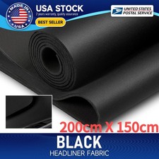 3MM Black Automotive flat knit Headliner Fabric with Foam Backing Car 60" Wide
