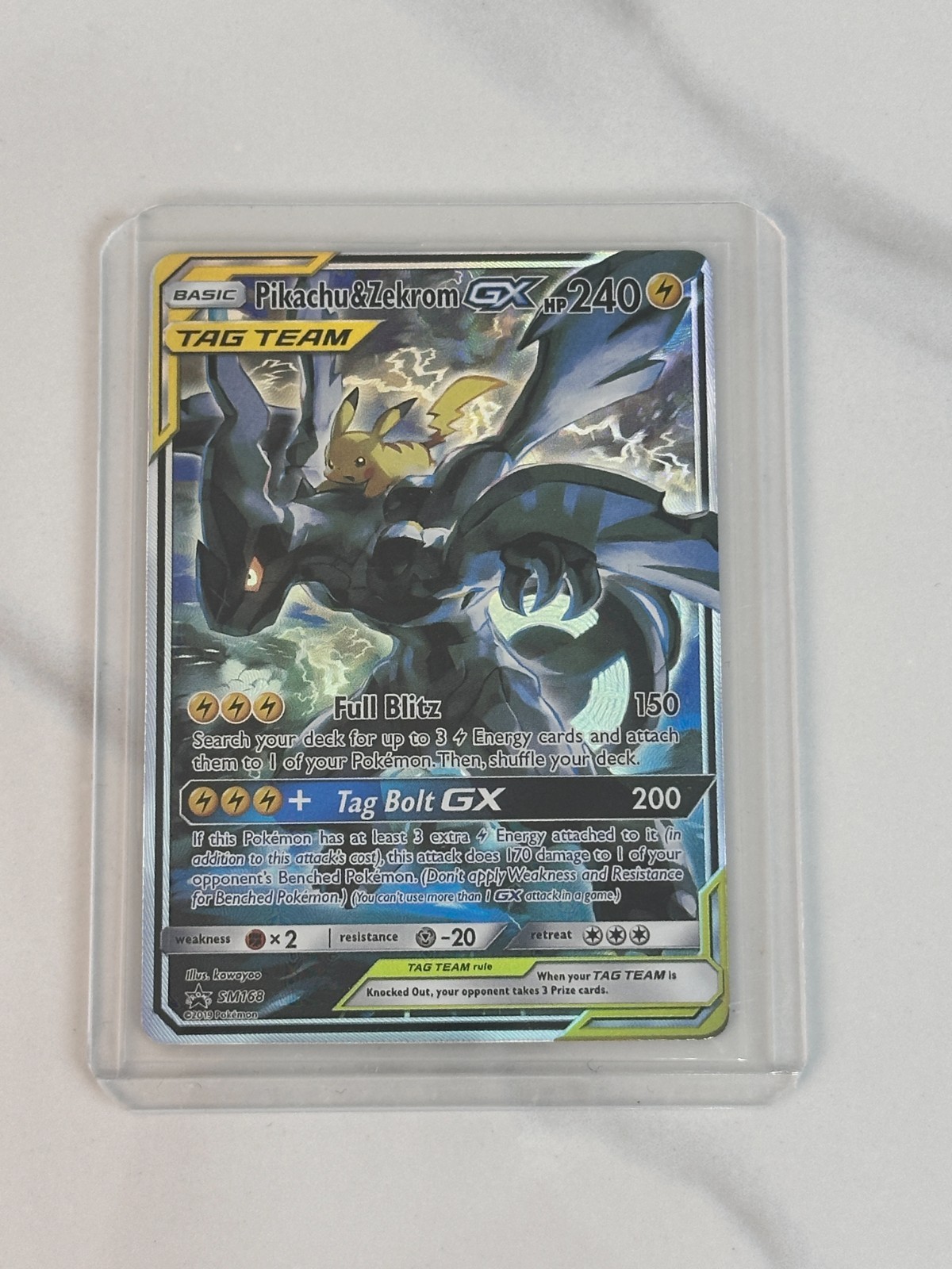 Pikachu & Zekrom GX Holo SR 101/095 SM9 Tag Bolt Japanese Pokemon Card
