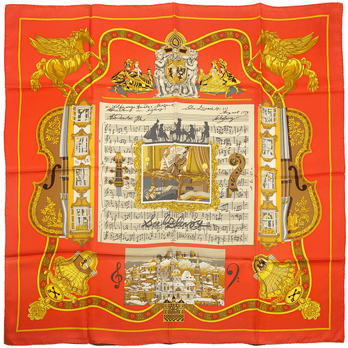 Hermes Scarf SALZBURG 90cm Silk Carre Foulard LOIC DUBIGEON - Picture 1 of 6