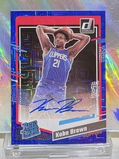 2023-24 Donruss Choice Kobe Brown Blue Rated Rookie Auto 21/49 Jersey Match #