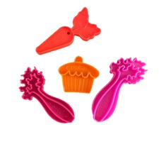 Vintage 1972 Mattel Tuff Stuff Neon Play Food Lot of 4 Celery Carrot Cupcake