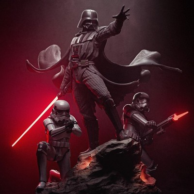 Darth Vader Diorama unbemalter Modellbausatz - 3D gedruckte Resin Figur - Maßstab 1:10