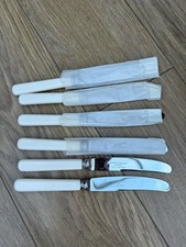 Vintage Set of 6 Faux Bone Handle butter/tea knives Ensee Ltd SS Sheffield