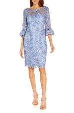 Adrianna Papell Women's Ribbon Embroidery Party Cocktail Sheath Dress Size 4
