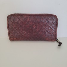 Bottega Veneta Brown Intrecciato Leather Zip Around Long Wallet B01607251Y