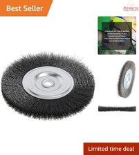 Wire Bench Wheel Brush Fine Crimped Alloy Steel 6-inch Arbor 1/2-5/8 inch