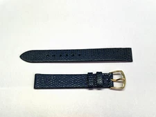 15mm Navy Genuine Lizard Watch Band - USA