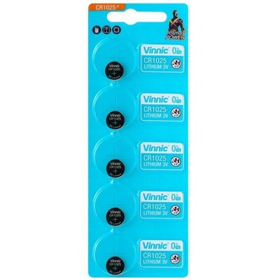 5x VINNIC CR1025 3V Lithium Knopfzelle Coin Cell Batterie Pack