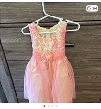 Bonnie Jeans Elegant Pink Floral Kids Dress, 3T