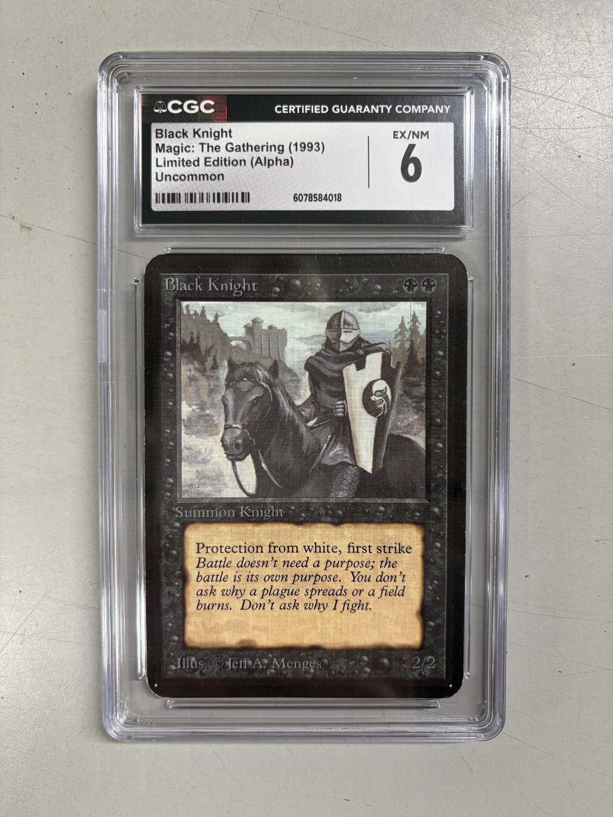 MTG Alpha Black Knight CGC 6 EX/NM Magic: The Gathering Limited Edition