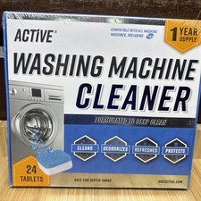Washing Machine Cleaner Descaler 24 Pack - Deep Cleaning Tablets For HE Front