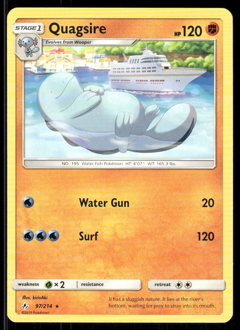 Quagsire 97/214 Rare Unbroken Bonds Pokemon NM/M