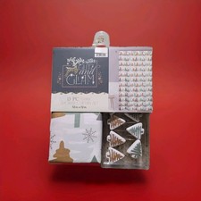 13 Pc Christmas Fabric Shower Curtain Set 72x72 Inch  Christmas Tree Hooks NEW