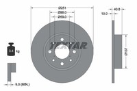 2X Bremsscheibe Hinten Textar 92202303 FÜR Alfa Romeo Scheibenbremse