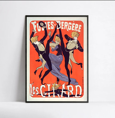Art nouveau poster - Folies bergere poster - Cabaret poster - Vintage french