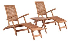 Gartenmöbel-Set Teakholz Deckchair Yacht & Tisch Devon Garten-Lounge-Set