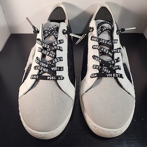 Women's Size 11 VINTAGE HAVANA Bianca Sneaker EU 41.5 | Black Pebbled + Gold - Picture 8 of 16