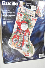 1997 Bucilla Christmas Stocking Counted Cross Stitch 83685,"Country Folk"