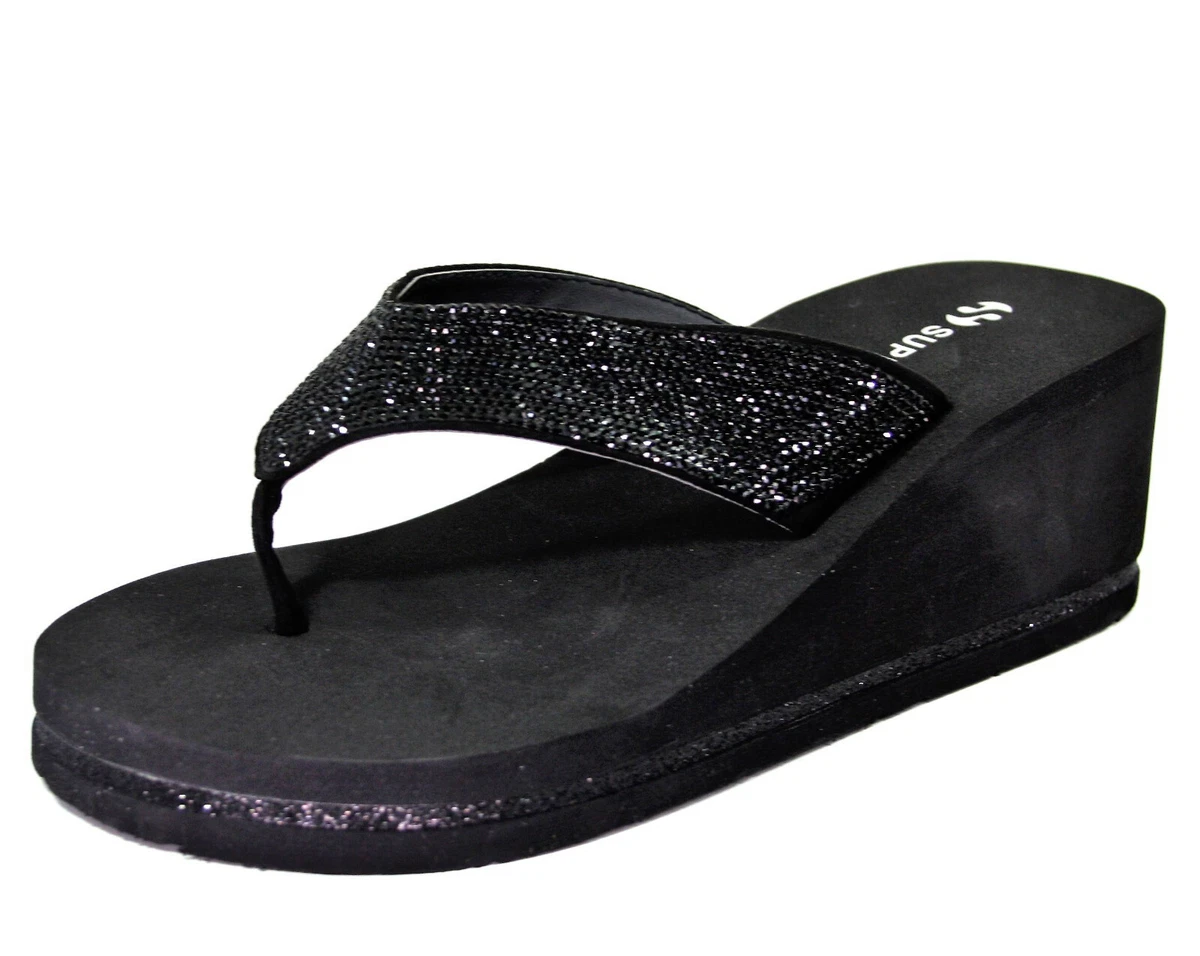 Infradito DONNA ZEPPA 6cm gomma nero bianco SUPERGA mare piscina