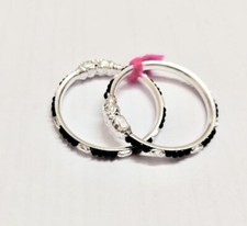 CUTE PURE SILVER NON ALLERGIC BABY BANGLE PAIR SIZE 1.7'' FREE SHIPPING Bba 9