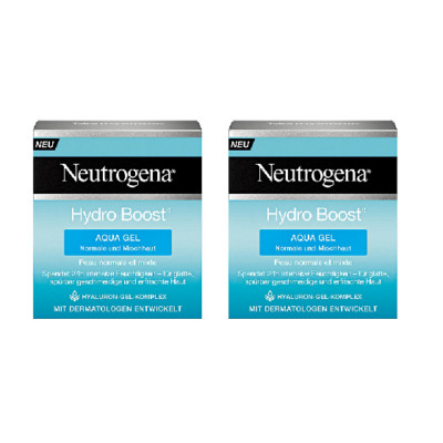 2 x 50ml Neutrogena Hydro Boost Aqua Gel Tagescreme Feuchtigkeitspflege NEU