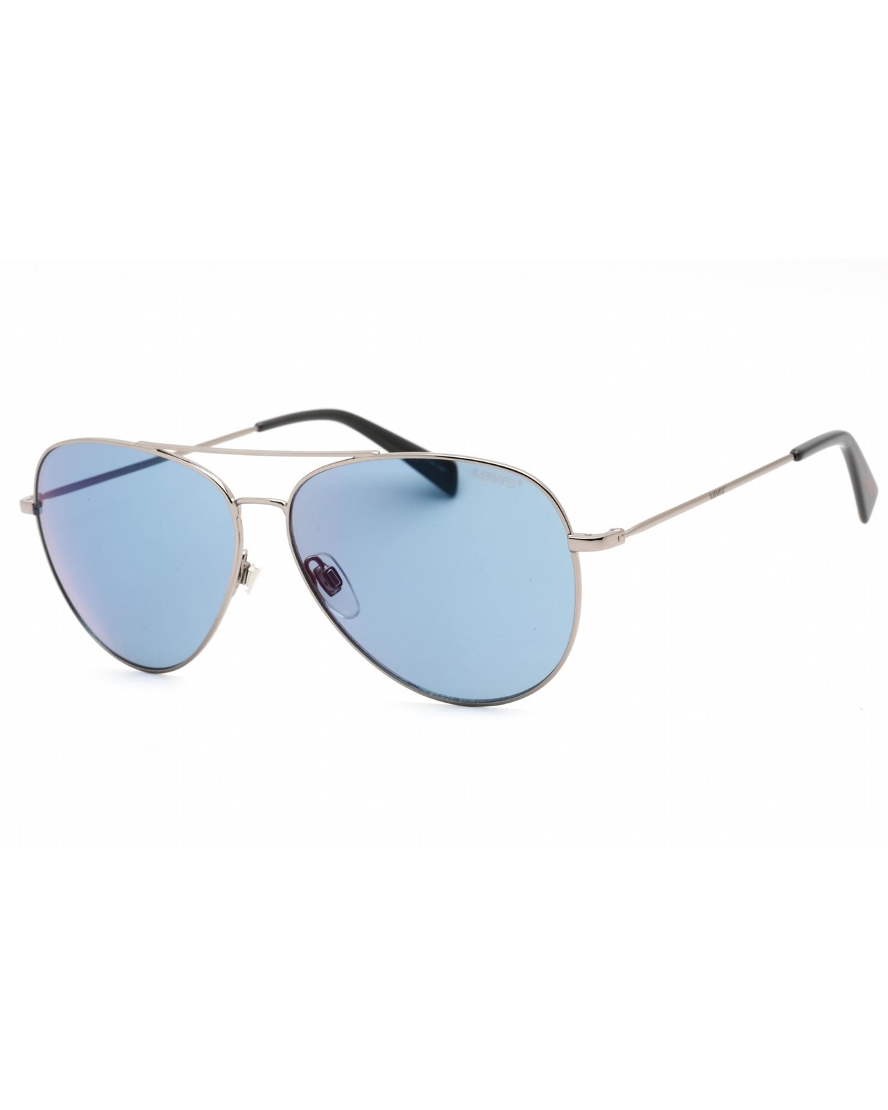 Levis  Aviator Sunglasses Silver Frame Blue Lenses  - Grey Ruthenium-image