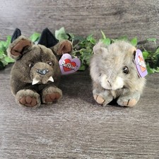 1997 Puffkins Lot of 2 "Ding" "Nutty" Plush/Stuffed Animals. Bat Squirrel