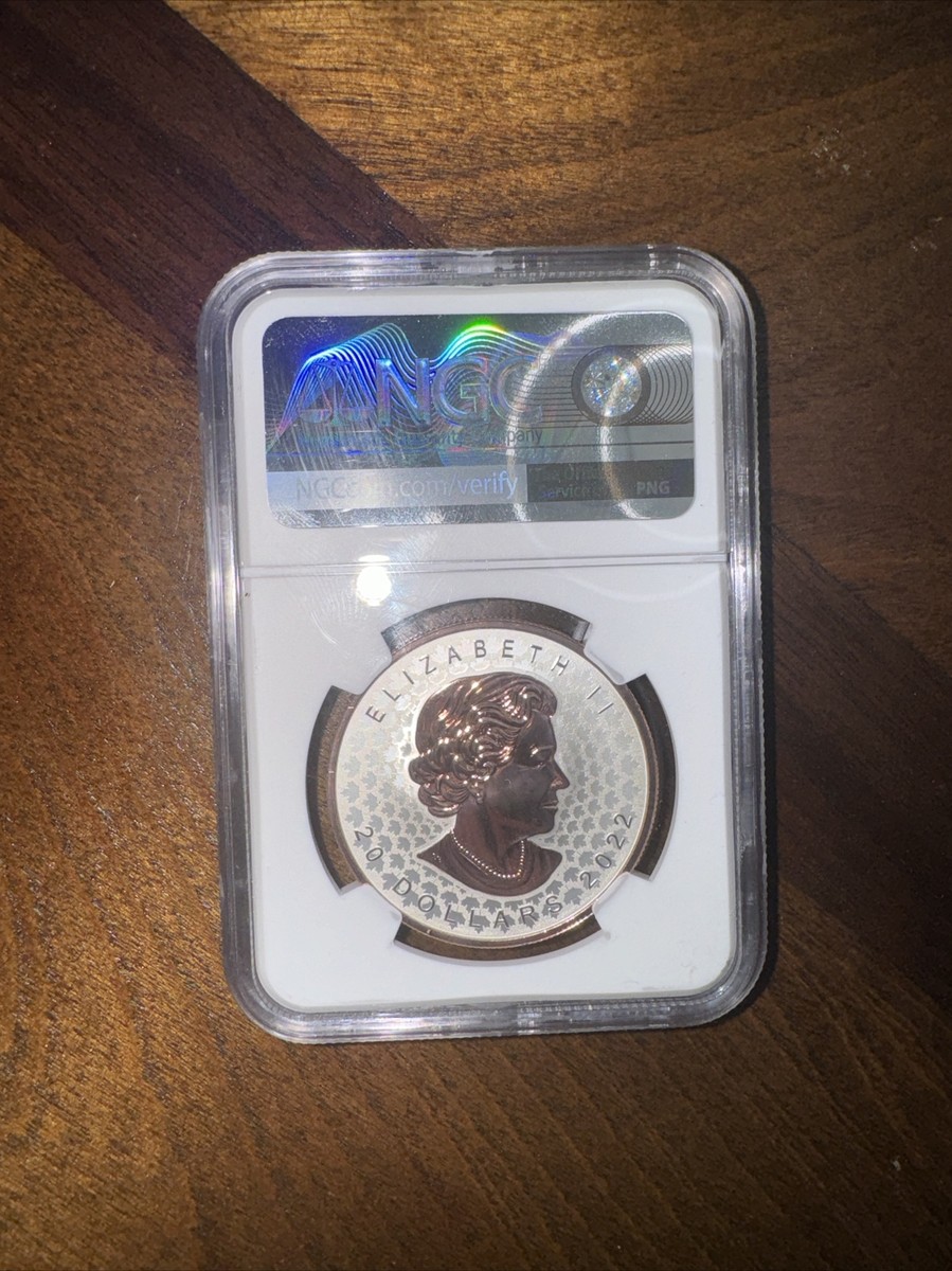 2022 $20 Canada Silver Maple Leaf Super Incuse Rose Gilt Rev