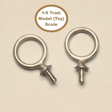 HORSING AROUND Traditional 1:9 Model Scale SINGLE PLAIN HARNESS TERRETS - Pewter