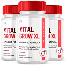 (3 Pack) Vital Grow XL Male Pills - Maximize Energy, Vitality & Stamina 180ct