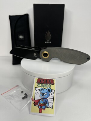 Kizer D.O.C.K. KI3569A2 OCTOBER Milled Titanium Black Stonewashed CPM-20CV