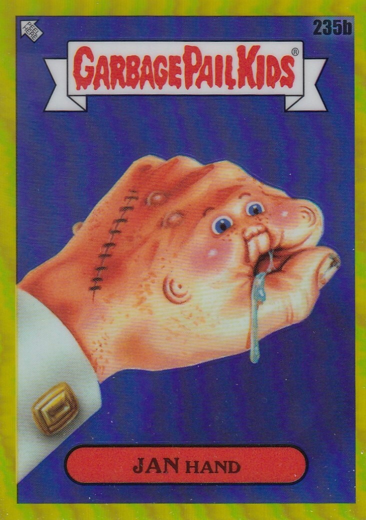 2023 Topps Chrome Garbage Pail Kids Jan Hand Yellow Refractor #235B