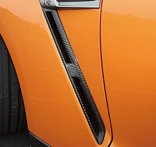 For Nissan GTR R35 Carbon Fiber Fender Vents Scoops With Side Covers 4pcs - Picture 9 of 9
