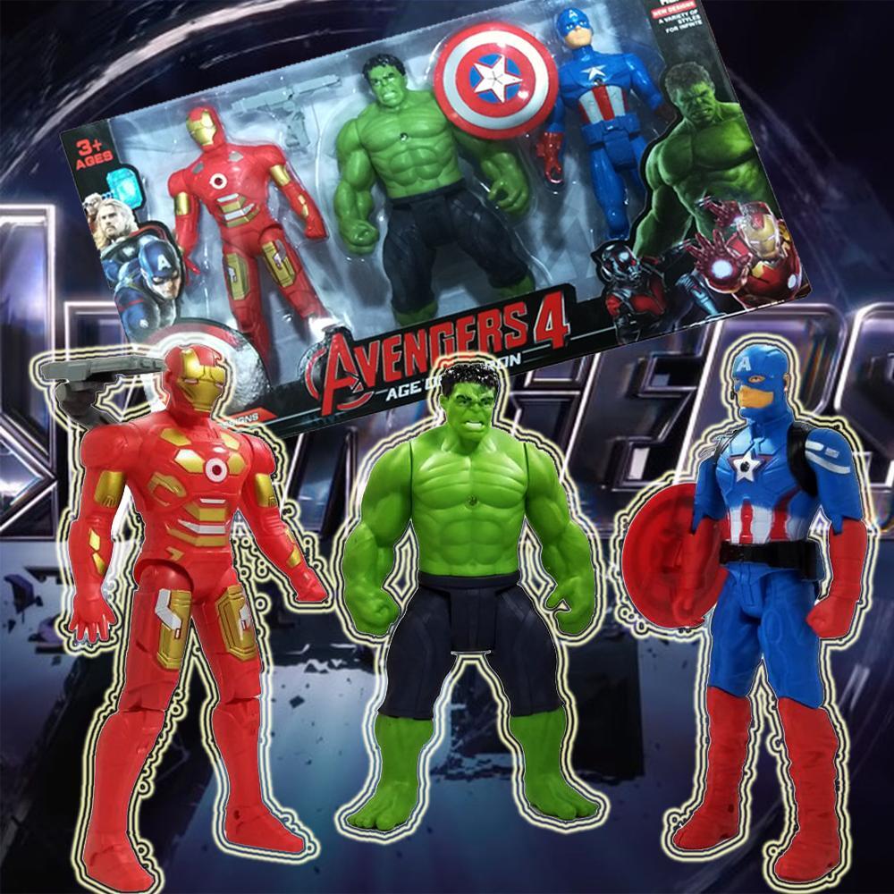 Marvel Avengers Action Figure Set Big Size Iron-man, Captain America and Hulk In