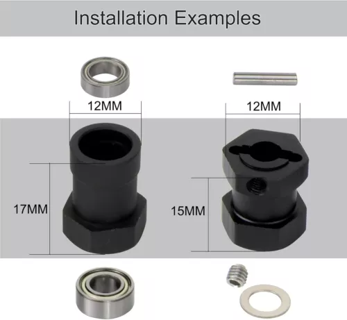 12mm Alu Hex Adapter Wheels for Tamiya CW-01 Lunch Box Upgrade Parts - Bild 3 von 5