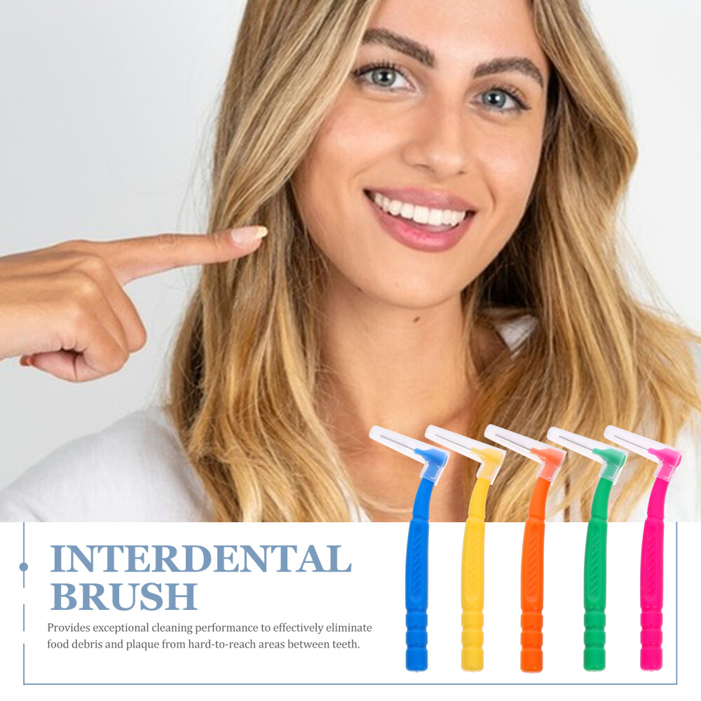 50pcs Interdental Brushes Dental Cleaning Brush Floss Head Interdental