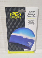 New Athletic Works Junior Silicone Swim Cap Blue