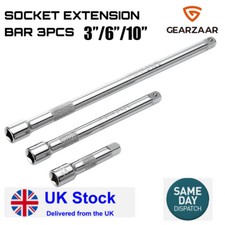 SOCKET EXTENSION BAR Set 3" 6" 10" long. 3/8" square Drive Socket Extension Bars