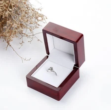 High Grade Wood Jewelry Case Engagement Ring Boxes  Rings Gift Box USA Stock^