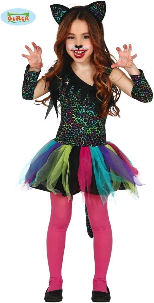 Guirca Costume Carnevale Leopardo Vestito gatto predatore 5-6 anni