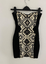 Bershka Geo Strapless Bodycon Short Dress Size XS