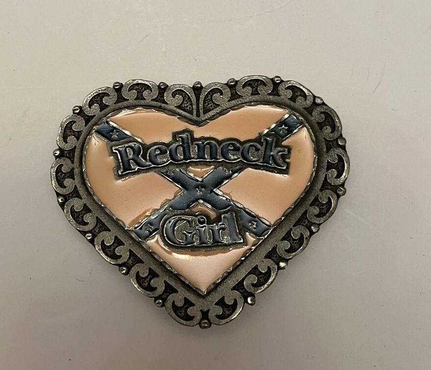Redneck Girl Heart Shaped Belt Buckle From 2005 Vintage Fits 1 3/4
