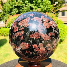 5450g Huge astrophyllite quartz crystal"fireworks stone"crystal ball 164