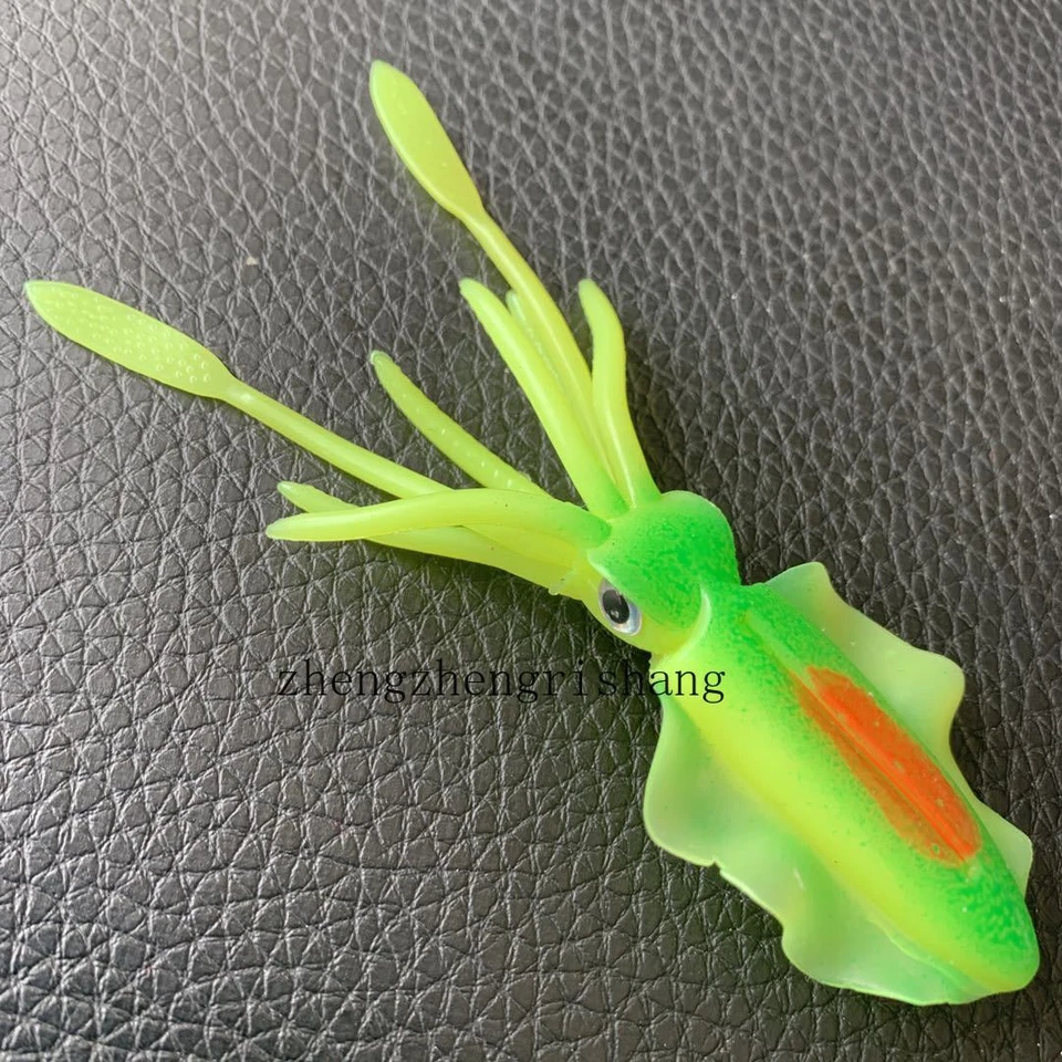 Señuelos de pesca de plástico suave para calamar para cabeza plana pargo besugo 10 cm-15 cm Foto 3 de 4